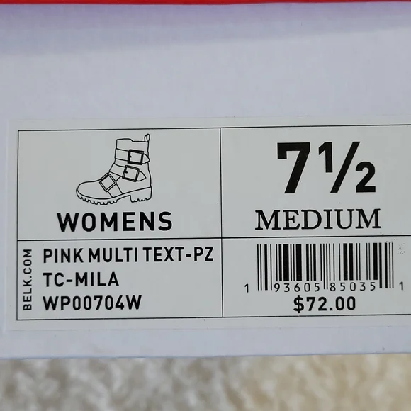 NEW Womens Combat Boots Moto Grunge Pink Multi Jeweled Bling Buckles Reptile 7.5 - Picture 11 of 12